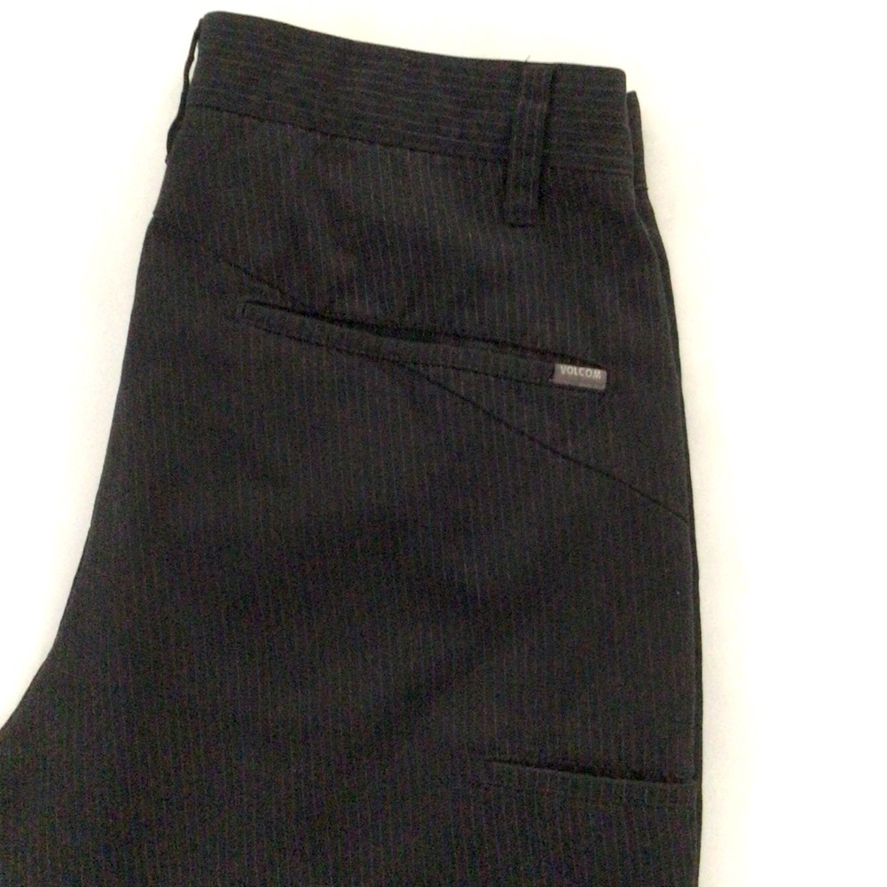 Volcom Mens Frickin Stripe Chino Shorts 
31 Black Cotton Blend 5-Pockets EUC